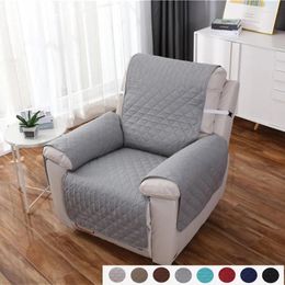 Chair Covers Soild Colour Anti-wear Recliner Sofa Cover Anti-Slip Couch Cushion Slipcover Quilted Armchair Furniture Protector Washable Pets