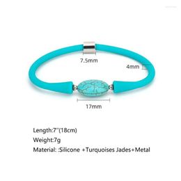 Bangle 7Inch Mticolor Natural Stone Bracelet Turquoises Jades Casual Sile Rope For Men Women Fashion Jewellery Diy Gift Drop Delivery Br Dhkar