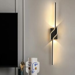 Modern Simple Living Room Grille Lamp Minimalist Living Room TV Background Wall Lamp Black Gold Wall Sconces Bar Study Interior