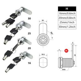 16mm 20mm 25mm 30mm Cylinder Locks Door Cabinet Mailbox Padlock Drawer Cupboard Box Lock With 2 Keys For Furniture Hardware