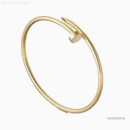 Nail Bracelet Female Designer Charm 25mm 18k Gold Plated Cuff Ladies and Men Love Jewelry Gift Zqq0 A6bm