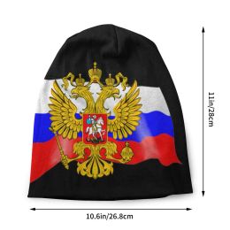 Russia Coat Of Arms Patriotic Bonnet Homme Cool Knitted Hat For Men Women Winter Warm Russian Flag Beanies Caps