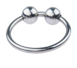 Latest Male Stainless Steel Penis Delayed Gonobolia Ring With Two Slideable Beads Metal Cock Ring Jewelry Adult BDSM Sex Toy For G4140861