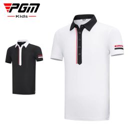 PGM Children's Golf de manga curta meninos meninas camisas de golfe para crianças T-shirt esportes de verão Perfuração de pólo respirável YF597