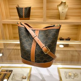 Leather handbag designer sells new women's bags at 50% discount Leather Bucket Bag for Womens New Bag Small and Versatile Crossbody Bag Large Baghandbags