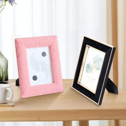 Frames 6Inch Modern Simplicity Solid Colour Plush Po Frame Tabletop Decorative Cute Picture Ornament For Pictures Pos