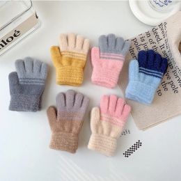 2-6Y Child Gloves Hand Warmer Full Fingers Knitted Gloves Thicken Winter Warm Baby Gloves Toddler Kids Mittens for Boys Girls