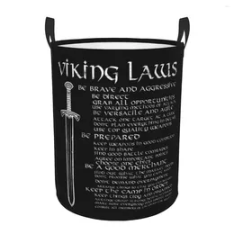 Laundry Bags Viking Laws Scandinavian Warrior Sword Distressed Hamper Large Storage Basket Valhalla Odin Girls Boys Toy Organiser