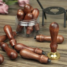 1-5PCS Retro Rosewood Handle Antique Metal Sealing Handle Wedding Invitations Wax Seal Stamp DIY Art Crafts for Holiday Party