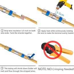 50/100/500/800Pcs Heat Shrink Butt Crimp Terminals Waterproof Solder Seal Electrical Butt Connectors Wire Cable Splice Terminal