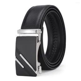 Belts Casual Genuine Leather Belt Men Top Quality Luxury Split For Strap Male Metal Automatic Buckle Black Brown