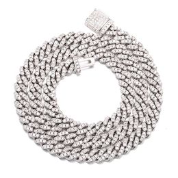 Diamond Chain Mens Ladies 6Mm Sterling Sier Moissanite Cuban Link Bracelet Necklace