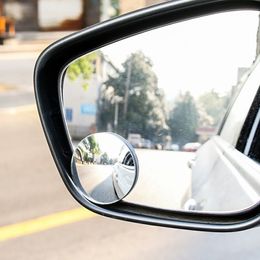 2/1 Pcs Round Frame Convex Car Blind Spot Mirror Safety Driving Wide-angle 360° Adjustable Clear Rearview Mirror Parking Mirror