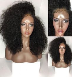 High Quality Cheap Afro Kinky Curly Wigs Heat Resistant Synthetic Lace Front Wigs With Natural Hairline Glueless Black Wigs For Bl4404036