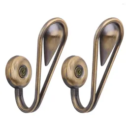 Decorative Plates 1 Pair Of Tear Shape Vintage Alloy Curtain Holdbacks Tieback Hooks(Bronze)