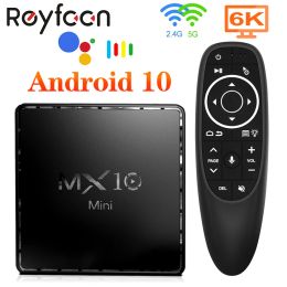 Box MX10 Mini Android 10 TV Box Support 2.4G 5G Dual Wifi BT 4.2 6K Google Voice Assistant Media Player Google Player Youtube MX10