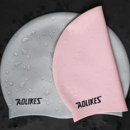 Aolikes Premium Silicone Nonslip Swim Cap Cover Ears Wrinklefree Swimming Waterproof Caps for Men and Women CN;JIA 240403