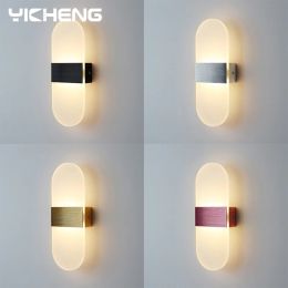 Frosted Acrylic Indoor Wall Lamp 6W LED Wall Light Bedroom Living Room Aisle Bedside Lights Modern Nordic Sconce Lamps AC85-265V