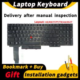 Keyboards For Keyboard Lenovo ThinkPad without backlight Keyboard E15 Gen1 E15 Gen2 R15 E308092 Notebook US/UA/ES/IT/KR/PT/TR