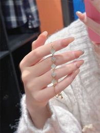 FEERIE van bracelet Lucky Clover Bracelet 999 sterling silver for girls light luxury niche exquisite and high-end feeling New 2024 gift best friend