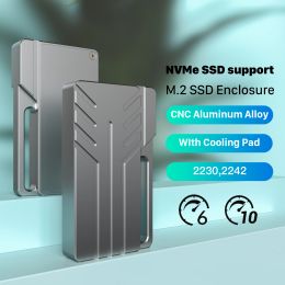 Enclosure M.2 NVMe 2230 2242 SSD Enclosure Case PCIE 10Gbps USB 3.2 Gen2 USB C CNC External mini Box for SN740/SN530/PM991a/BG4/BC901