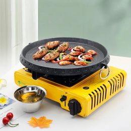 Korean BBQ Grill Pan with Maifan Stone Coated Surface NonStick Camping Frying Portable Plate for Outdoor 240402