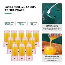 Portable Blender, USB Rechargeable Smoothie Mixer With Six Blades Of Spatial Structure,Personal Size Juicer Cup