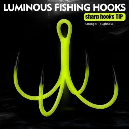 10PCS/box Sea swivels fishing Luminous Quadruple fishing Hooks fishing Lure Hooks bait squid hook silure fishing explosion