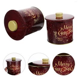 Storage Bottles 2 Pcs Christmas Candy Jar Gift Tins Small Tinplate Jars Cartoon Cases Containers