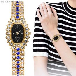 Armbanduhren Luxus Frauen Mode Square ES Minimalist Diamond Design Damen Quarz Wrsites Gold Silber Legierung Armband Armband Clock240409
