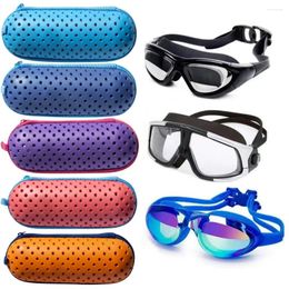 Storage Bags Swim Goggle Case Swimming Goggles Protection Box With Clip & Drain Holes Zipper Eyeglasses Lightweight For Men Women Kids