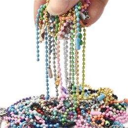 5-20pcs/lot Colorful Ball Bead Chains Fits Key Chain/Dolls/Label Hand Tag Connector For DIY Bracelet Jewelry Making Accessories