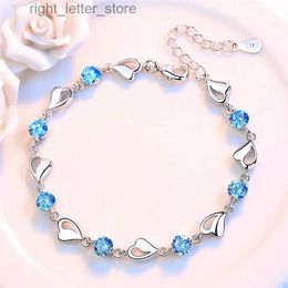 Bangle 925 sterling silver heart-shaped diamond bracelet suitable for womens weddings engagement parties jewelry yq240409