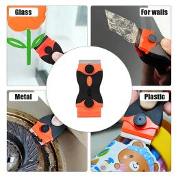 1/2/10Pcs Double-Sided Scraper With Plastic Handle Blade Tool for Household Car Glass Ceramic Kitchen Wrap Glue Squeegee Remover