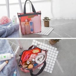 Storage Bags Foldable Portable Beach Mesh Bag Children Sand Away Kids Toys Clothes Women Cosmetic Makeup Backpack Outdoor