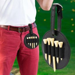 Golf Tees Bag Pouch,PU Leather Waist Belt Pouch, Golf Ball Tee Bag Waist Belt Pouch Golf Stud Storage Bag Golf Tees Holder