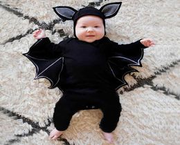 Halloween Costume For Toddler Boy Girl Romper Ins Kid Funny HatBat Wig Jumpsuit Outfit Baby New Born Sleepsuit Overall Cloth H0914614168