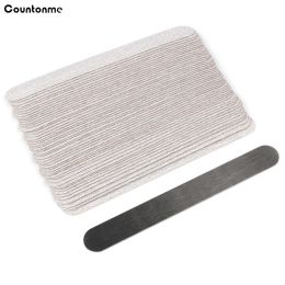 50Pcs /Set Mini Straight Replaceable Nail Files 100/180/240 Self-Adhesive Sandpaper Pads Strips Metal Handle Stick Manicure Tool