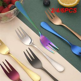 Forks 2/4/6PCS Tea Fork Salad Ice Cream Cake Tableware Set Portable Kitchen Utensils Dessert Stainless Steel