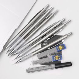 0.3 0.5 0.7 0.9 1.3 2.0mm Drawing Pencil Set HB Art Sketch Writing Metal Mechanical Pencil with Leads School Office Stationary