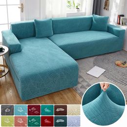 Chair Covers Solid Colour Waterproof Jacquard Sofa 1/2/3/4 Seats Elastic Couch Cover L Shaped Protector Bench