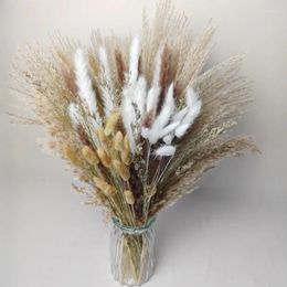 Decorative Flowers Fluffy Pampas Dried Flower Bouquet Wedding Christmas Decor Natural Phragmites White Reed Pampa Boho Nordic Home