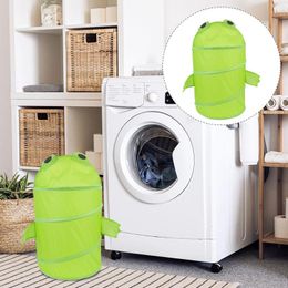 Laundry Bags Cartoon Basket Shaped Foldable Hamper Bucket Cloth Storage For Toys Clothes Blankets