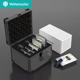 Cases Yottamaster 14Bay Hard Disc Storage Box 3.5Inch Aluminium Protective Box Mechanical Hard Disc Storage Box Mobile Storage Cabinet