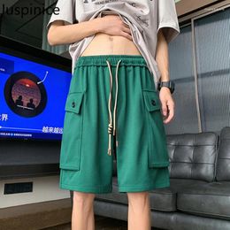 Men's Shorts Summer Embroidered 3D Bag Workwear Large Size Sports Loose Casual Straight Five-quarter Pants Male Clothes