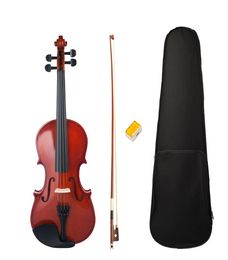 Full Size 44 ViolinFiddle Student Violin Basswood Violin Kit BridgeRosinCaseBow Natural Colour For Beginner3523805