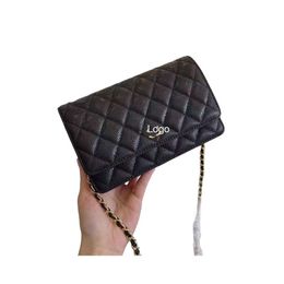 Mini flap clutch chain woc Bags luxury tote handbag womens mens designer cf bag pink pochette Cross body messenger bag quilted leather caviar black Shoulder Bags S2VM