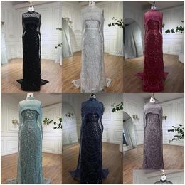 Runway Dresses Serene Hill Dubai Arabia Nude Mermaid Long Cape Luxury Evening Gowns 2024 For Women Party La72032 240323 Drop Delivery Dhdg4