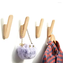 Hooks Modern Minimalist Rubber Wood Wall Hook Umbrella Clothing Headphone 2-4Pcs