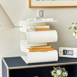 MOMO Nordic Transparent Acrylic Personality Side Table Living Room Furniture Home Decor Minimalist Small Bookshlf Magazine Rack